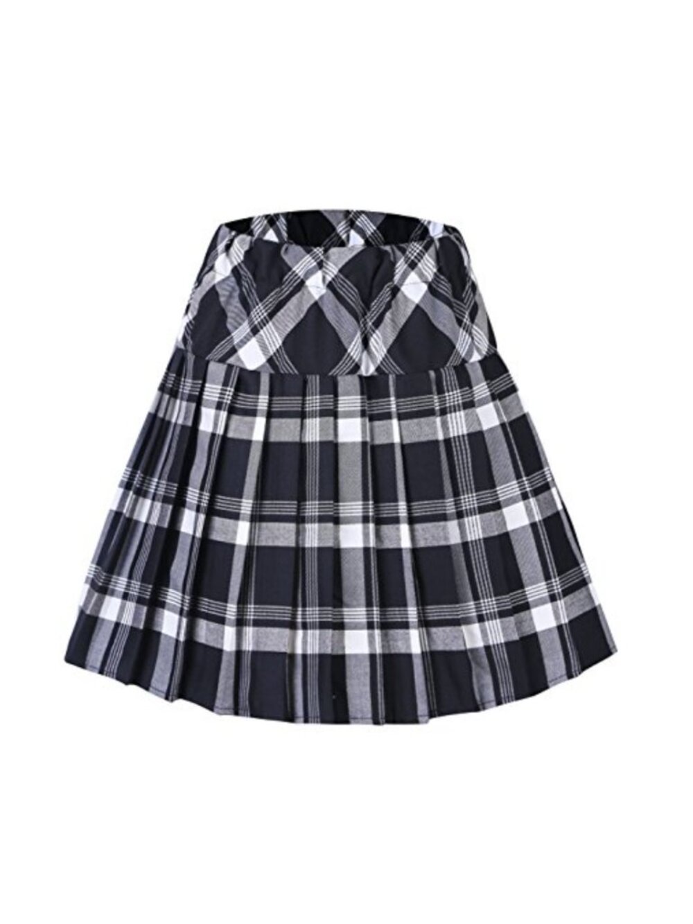Tartan Pleated A-Line Mini Skirt High Waist Elastic Cosplay Skirt